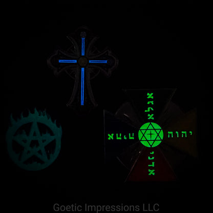 Flaming Pentagram Enamel Pin