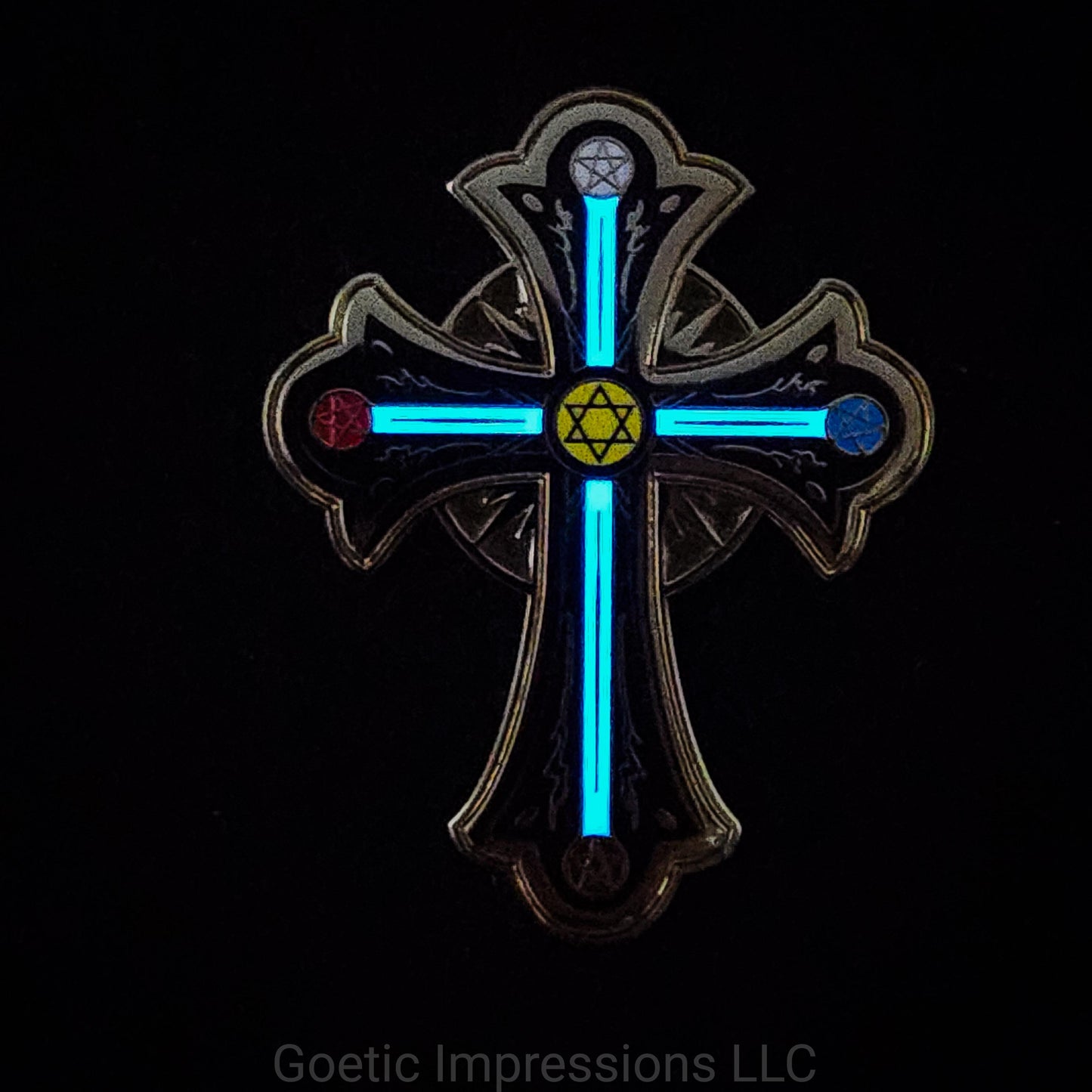 Kabbalistic Cross Enamel Pin