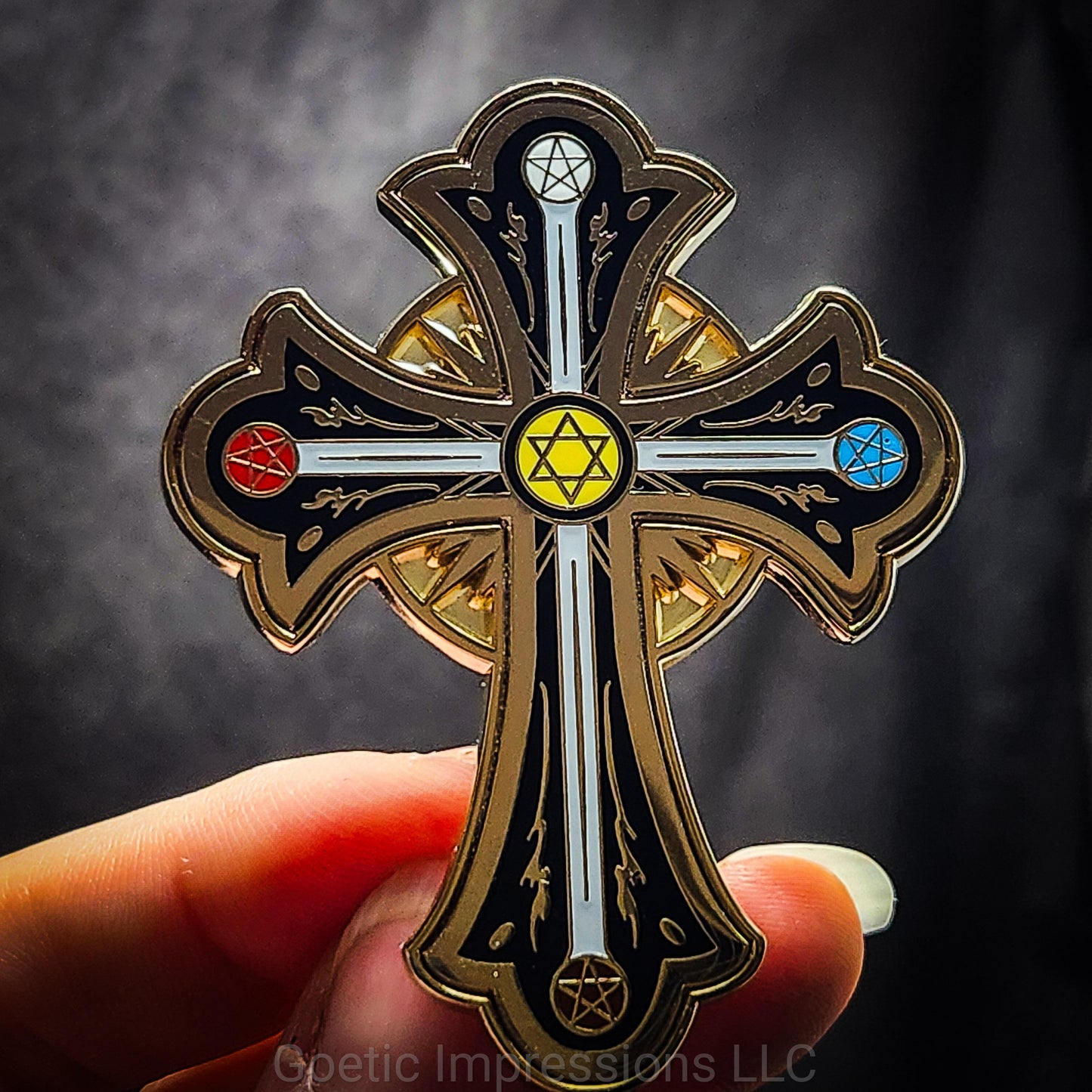 Kabbalistic Cross Enamel Pin