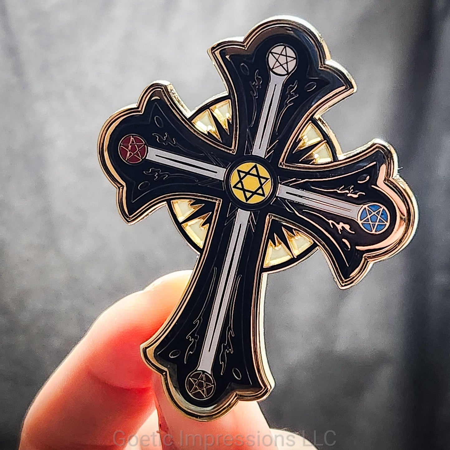 Kabbalistic Cross Enamel Pin
