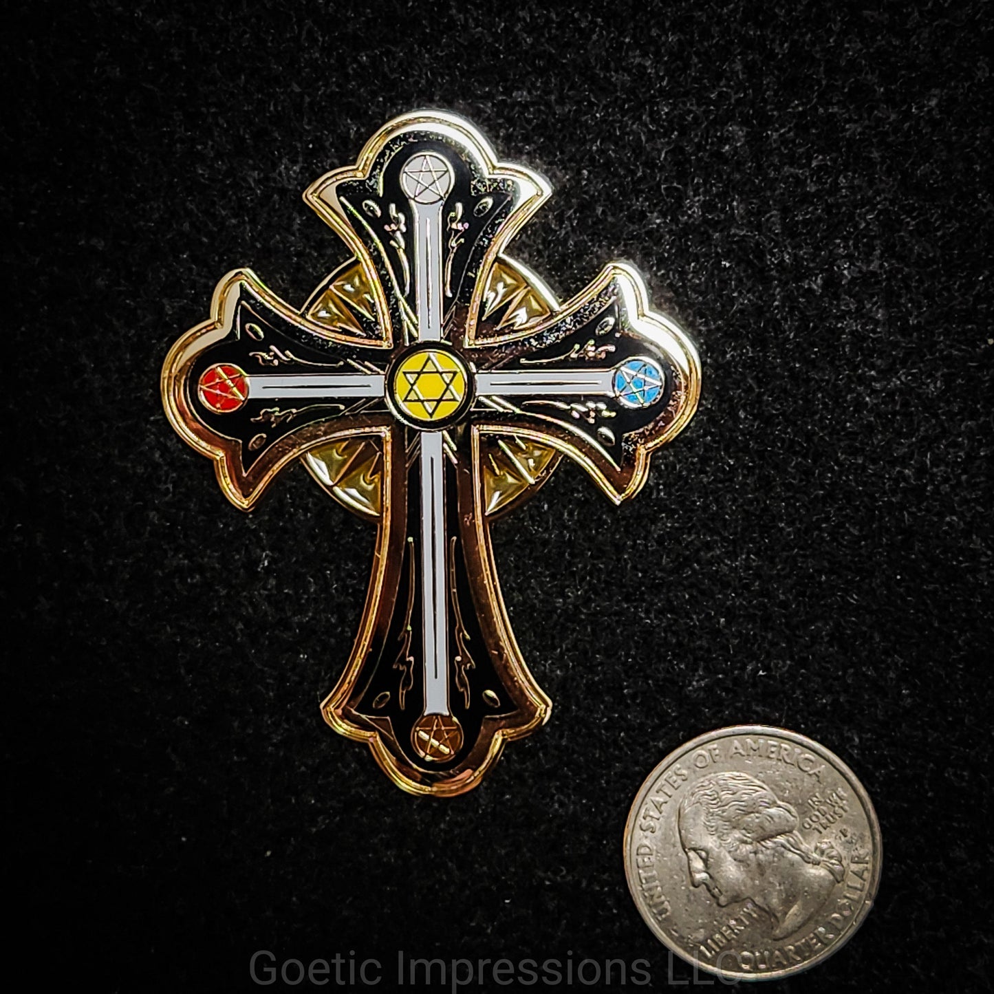 Kabbalistic Cross Enamel Pin