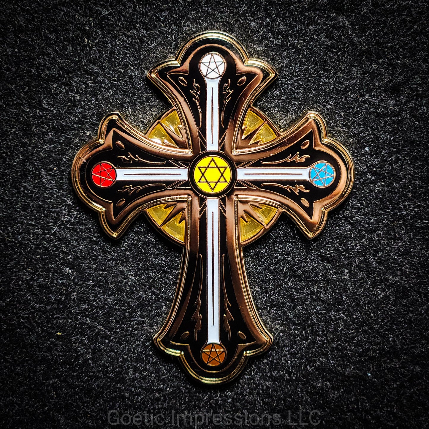 Kabbalistic Cross Enamel Pin