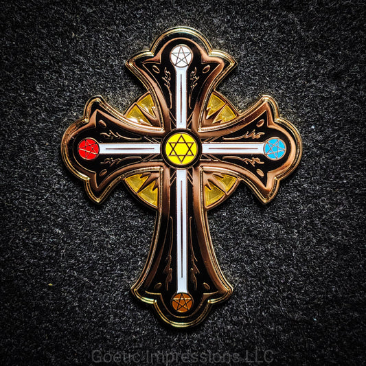 Kabbalistic Cross Enamel Pin