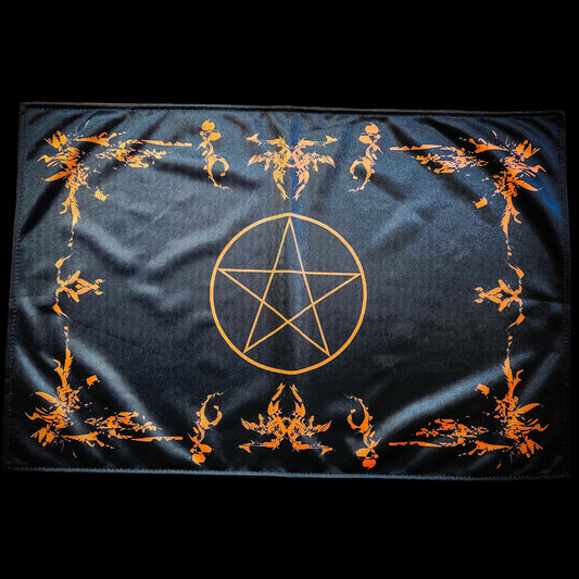 Orange Pentagram Altar Cloth