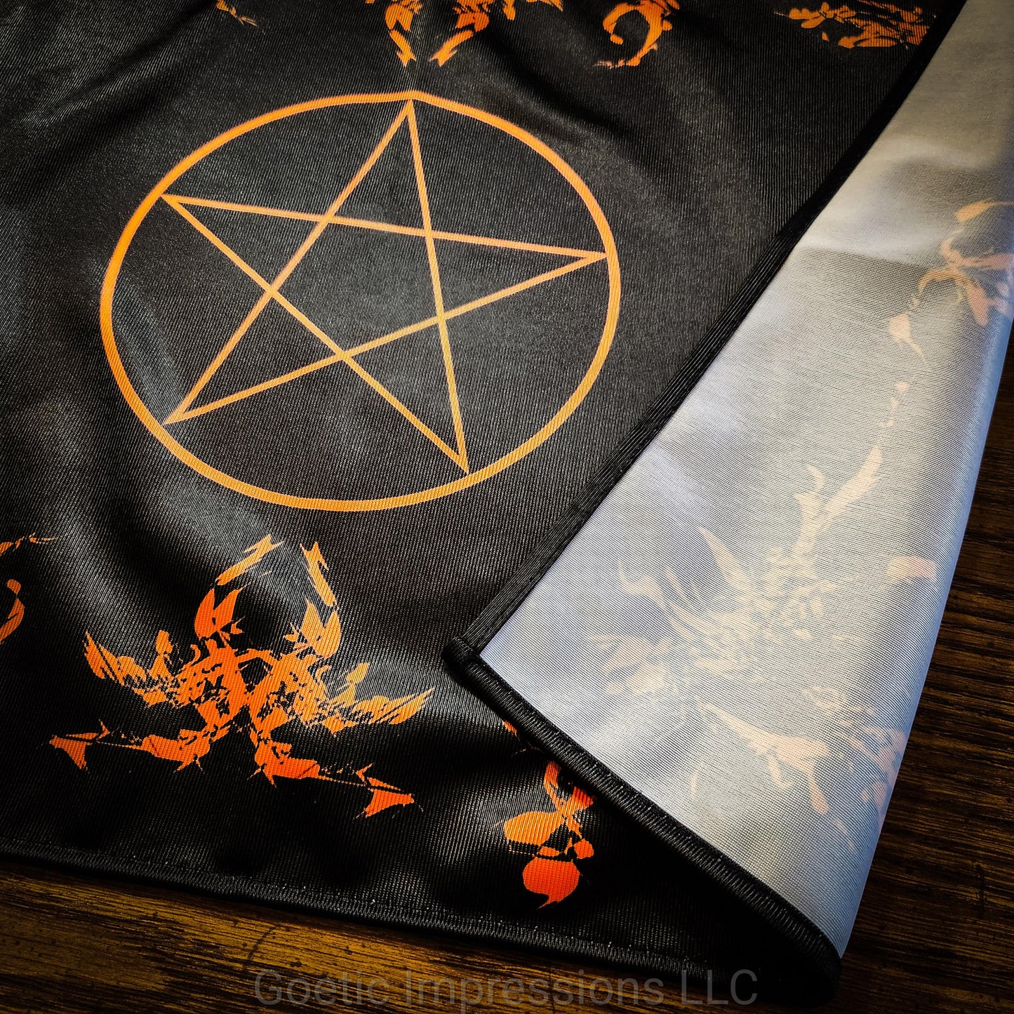 Orange Pentagram Altar Cloth