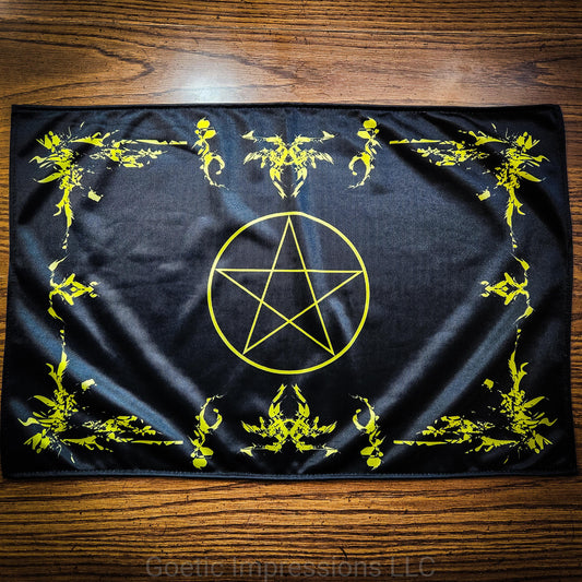 Yellow Pentagram Altar Cloth