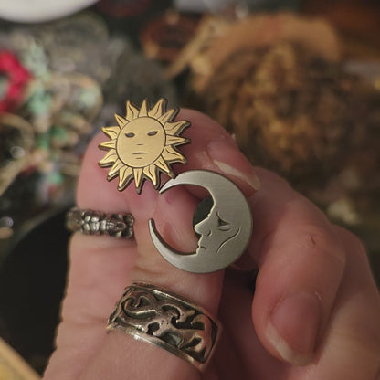 Sun and Moon Enamel Pin