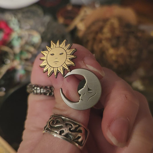 Sun and Moon Enamel Pin