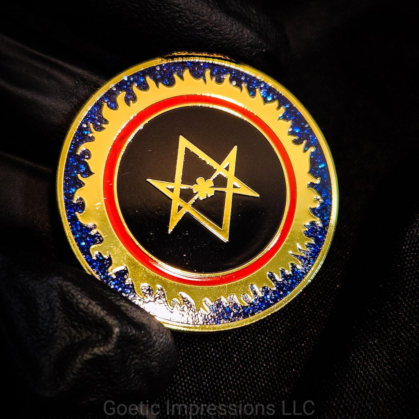 Thelemic Solar Eclipse Enamel Pin
