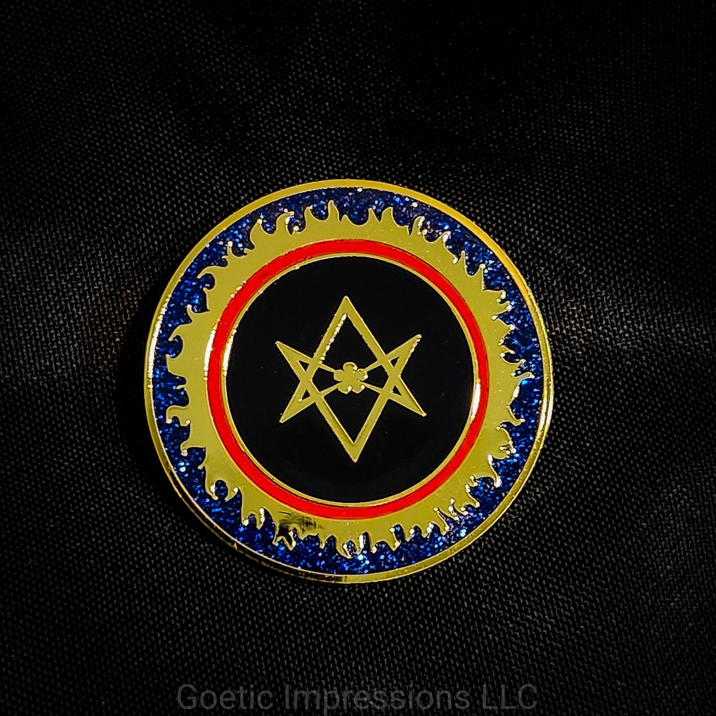 Thelemic Solar Eclipse Enamel Pin