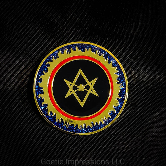 Thelemic Solar Eclipse Enamel Pin