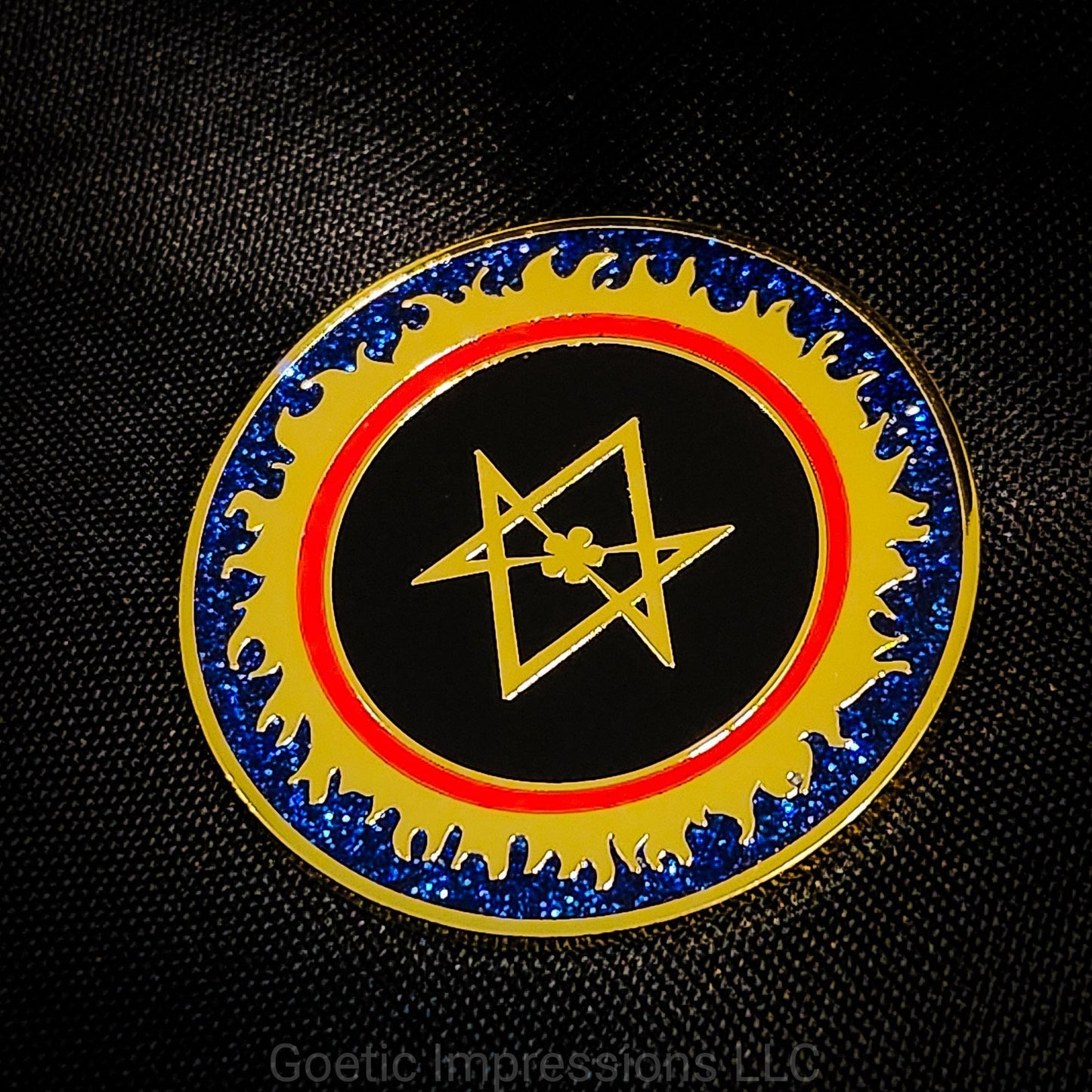 Thelemic Solar Eclipse Enamel Pin