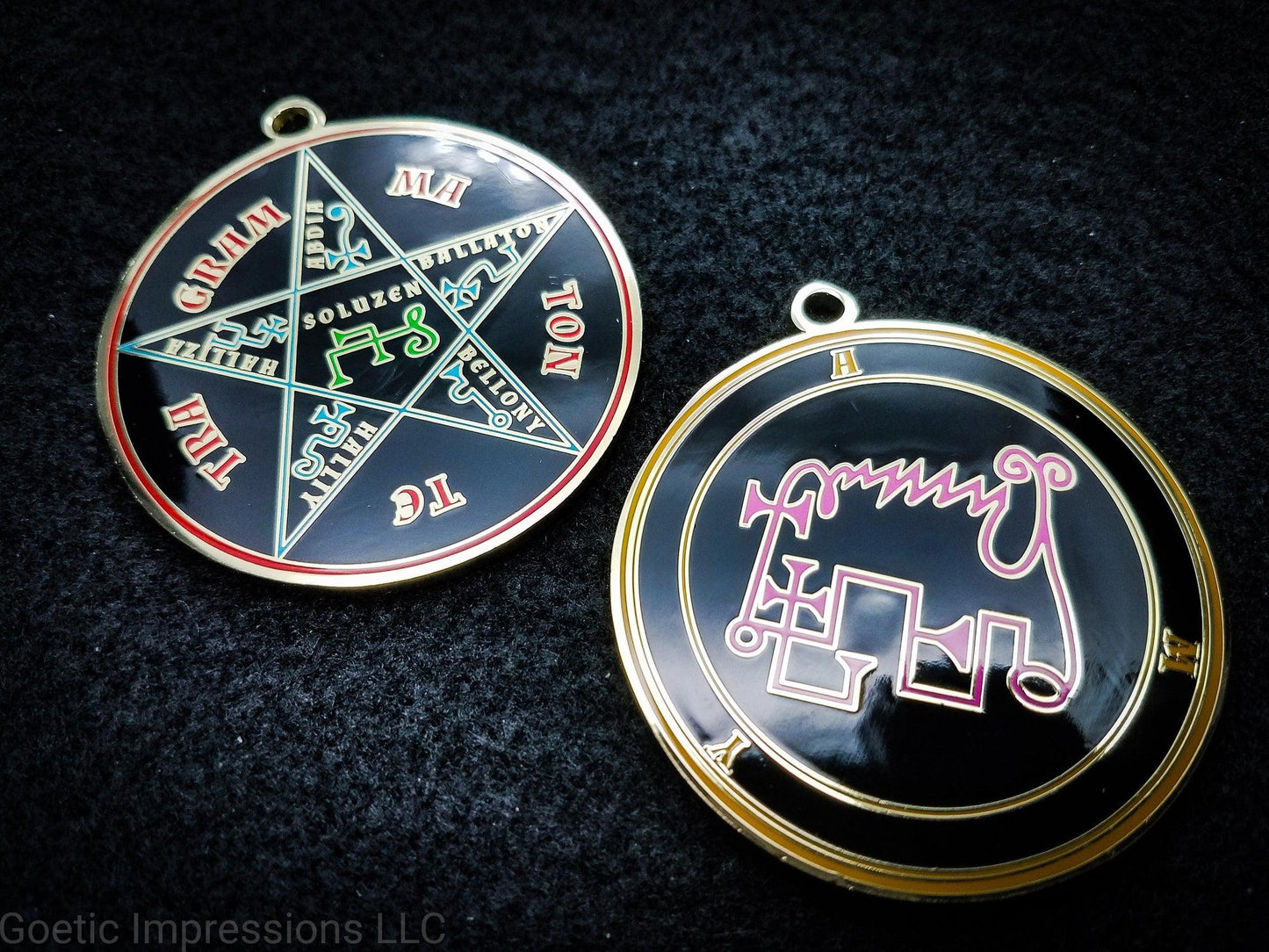 Sigil of Amy sigil pendant with Pentacle of Solomon on reverse side