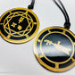 Heptameron Inspired Archangel Pendant featuring the seal and sigils of Archangel Raphael.  Featuring on the reverse side of the talsiman, the Heaven Raquie and astrological symbols of Mercury, Gemini and Virgo based on Cornelius Agrippa