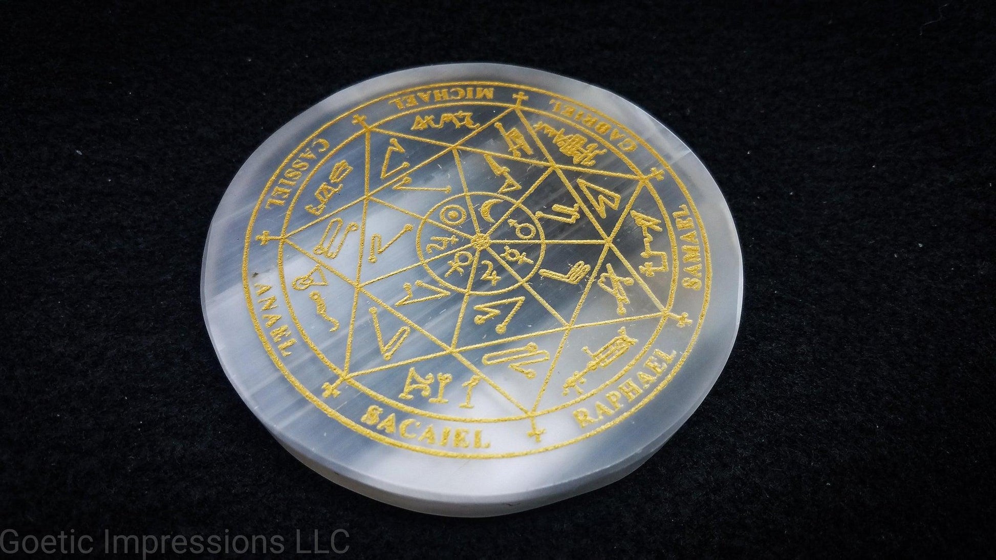 7 Planetary Archangel Seal selenite charging plate