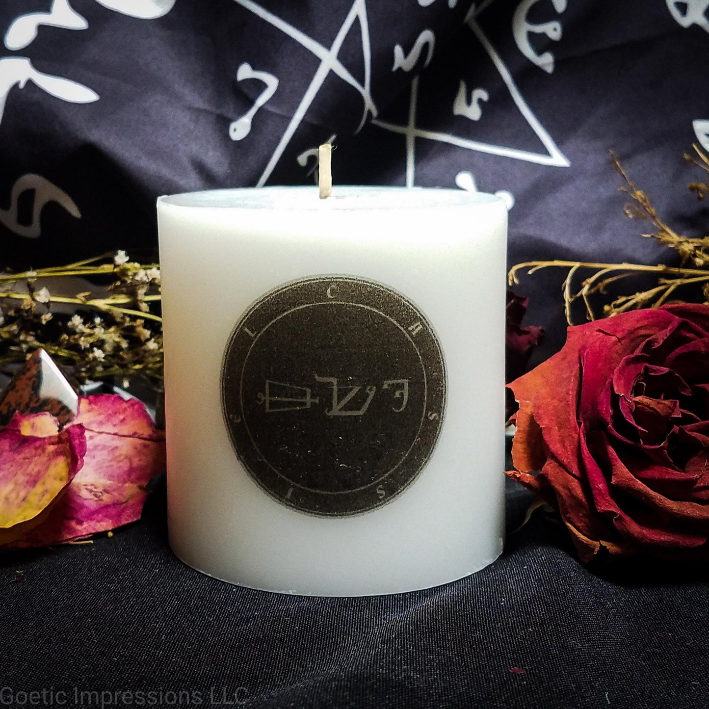 Archangel Cassiel White Pillar Candle