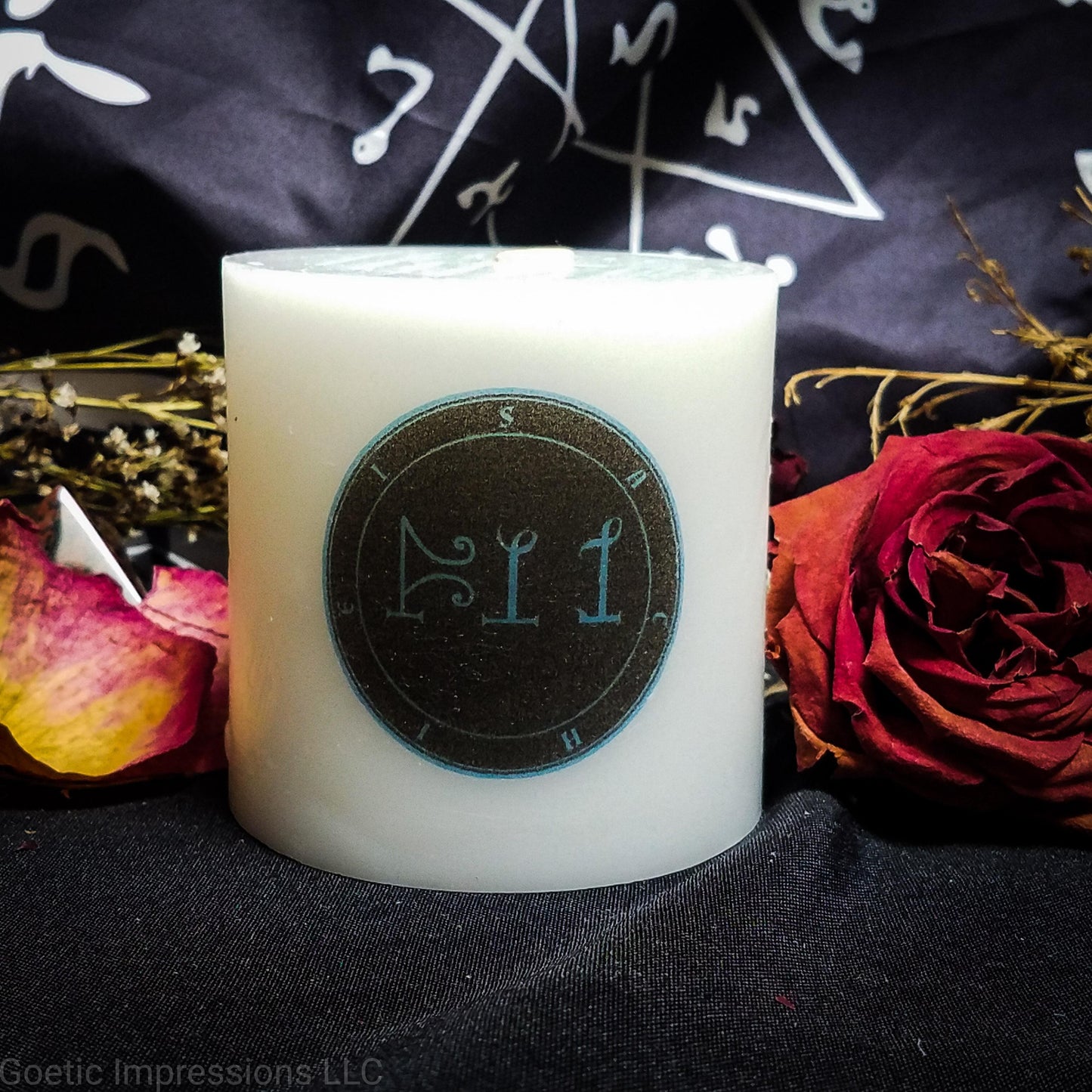 Archangel Sachiel White Pillar Candle