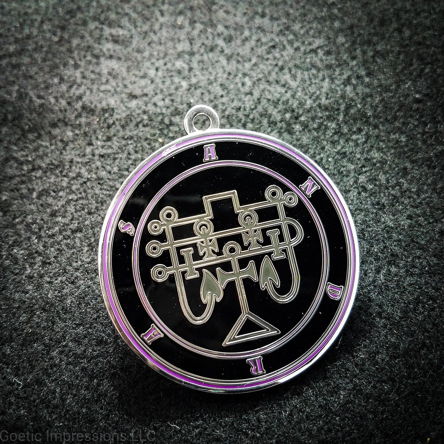 Black and Purple Andras Sigil Pendant