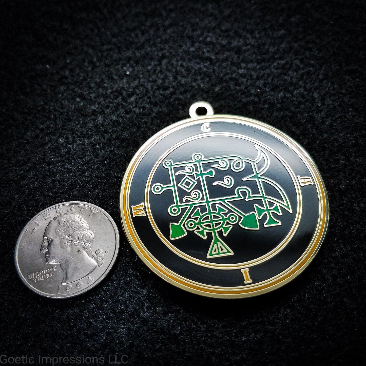 Ars goetia Caim seal medallion