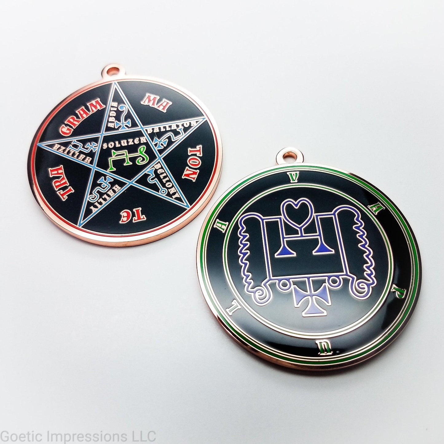 Ars goetia Vapula seal with the Pentacle of Solomon on the reverse side 