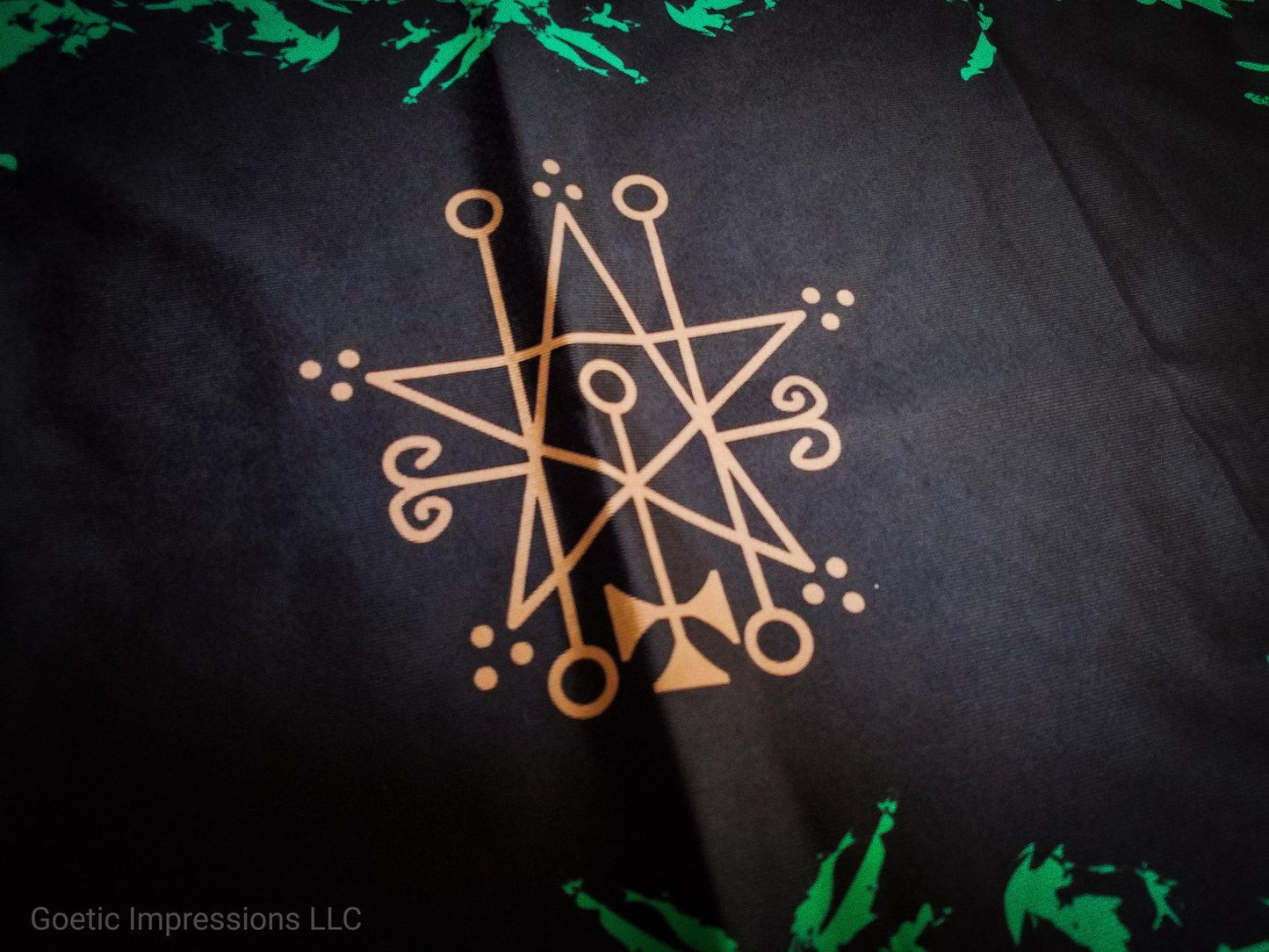 Green and Brown Asaroth Sigil Altar Cloth