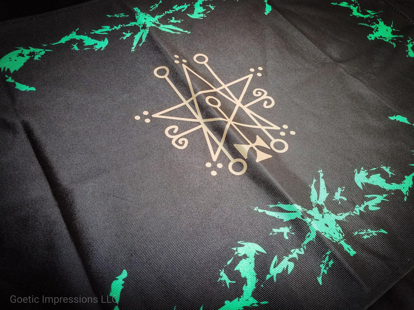 Green and Brown Asaroth Sigil Altar Cloth