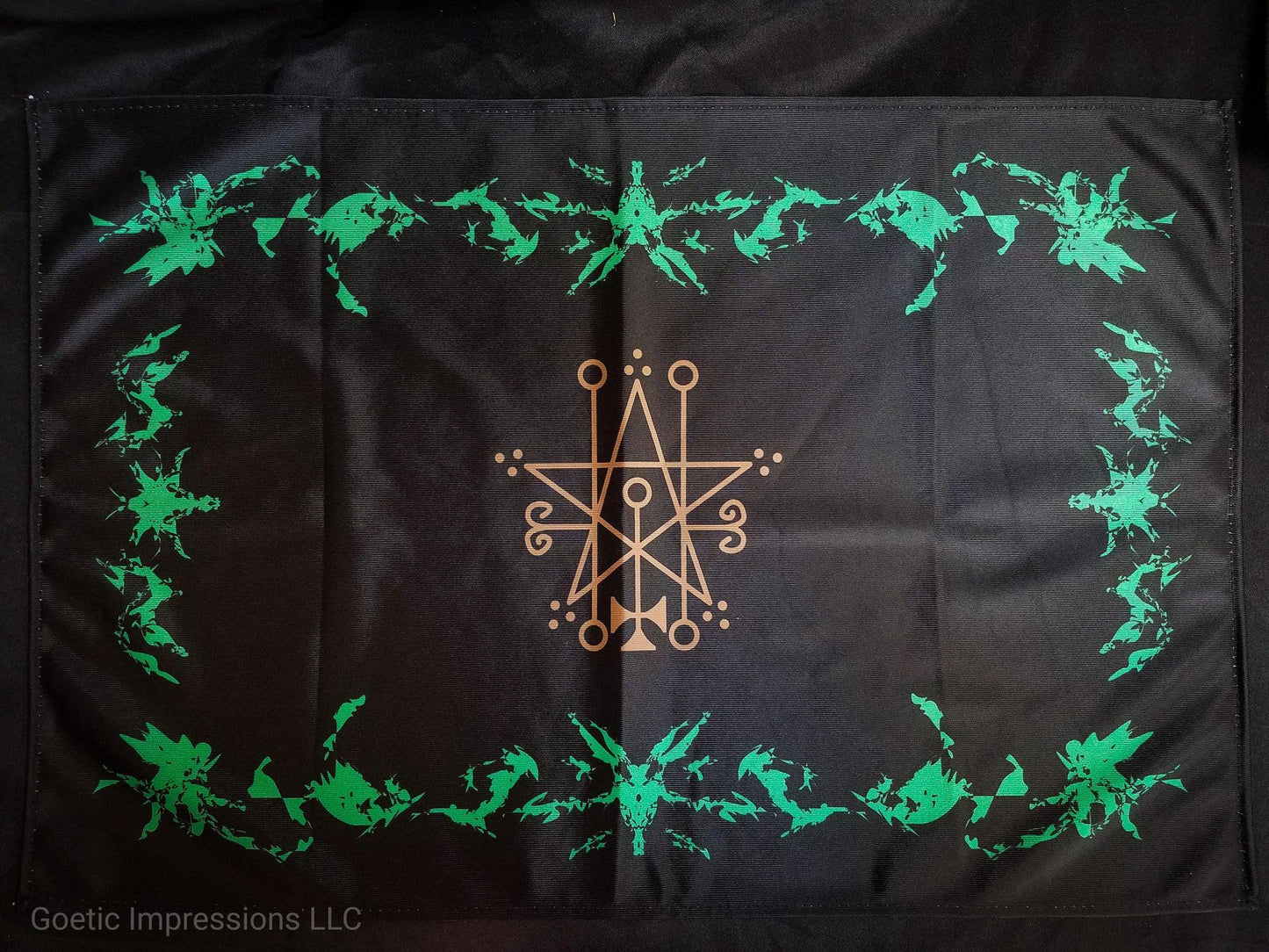 Green and Brown Asaroth Sigil Altar Cloth