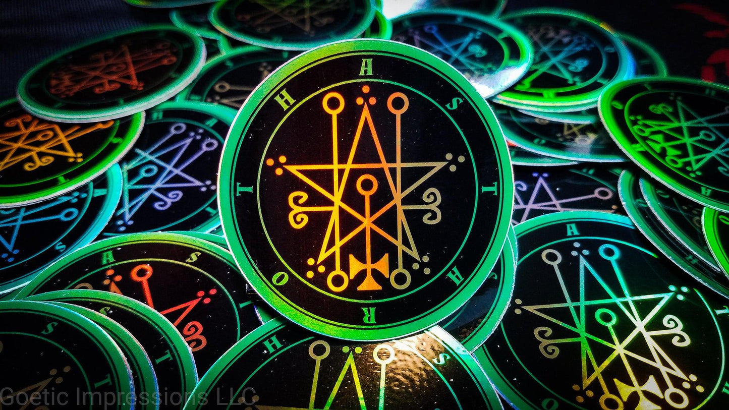 Lesser Key of Solomon: Ars Goetia Astaroth Seal Holographic Sticker