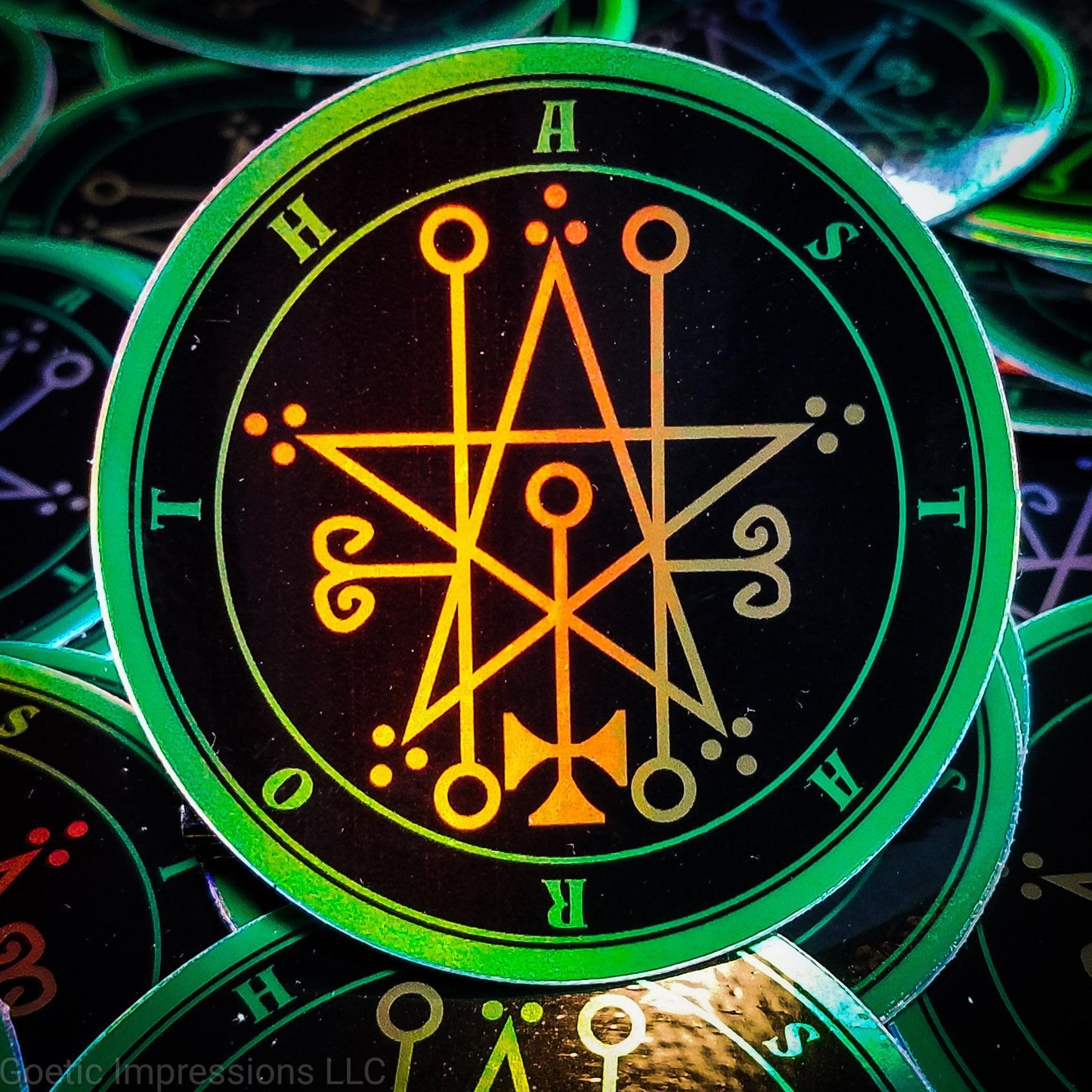 Lesser Key of Solomon: Ars Goetia Astaroth Seal Holographic Sticker