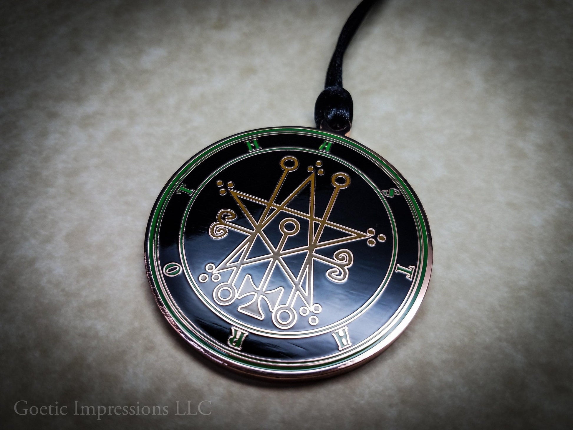 Seal of Astaroth sigil talisman with Pentacle of Solomon on reverse side.