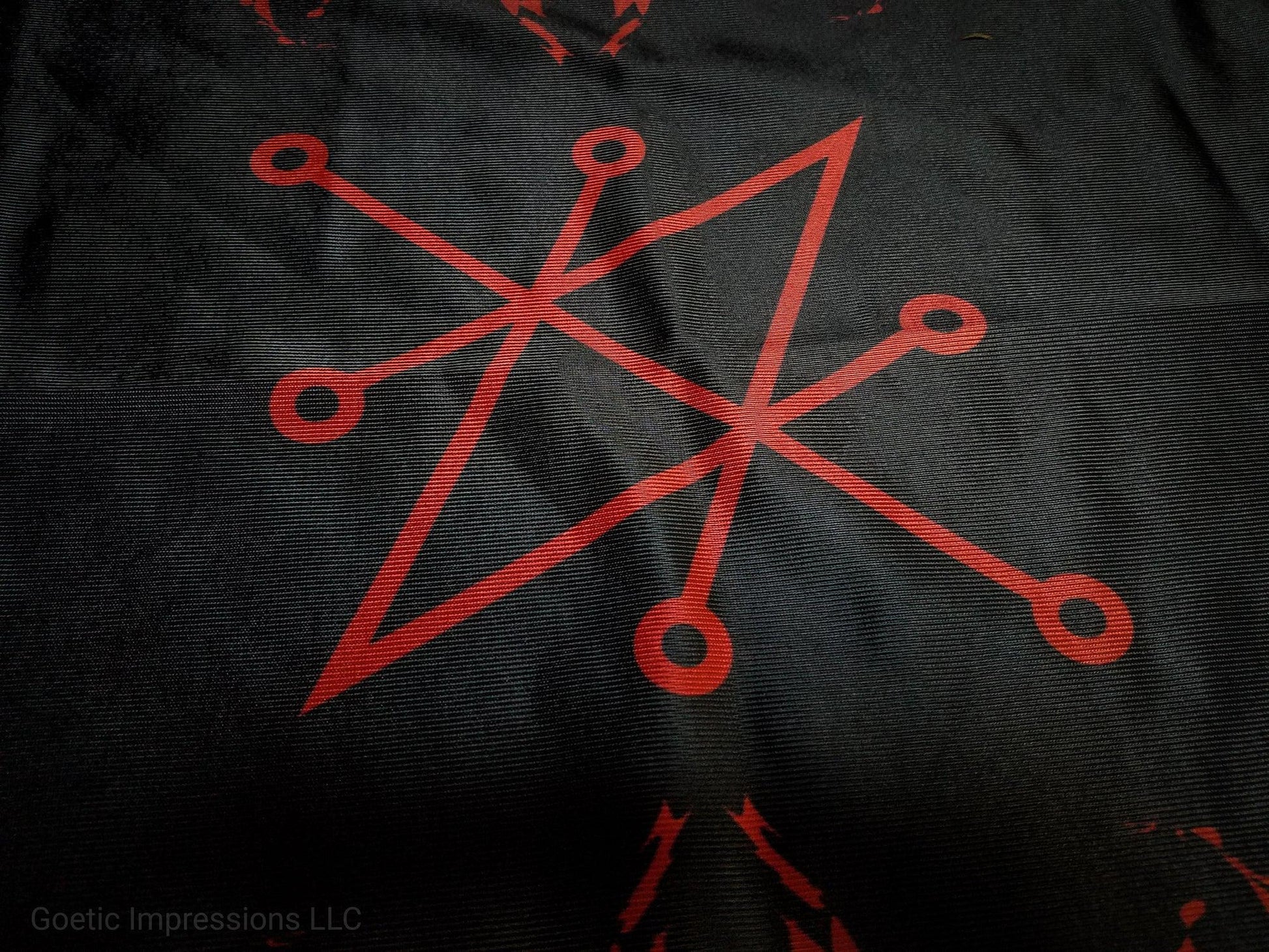 Red and Black Azazel sigil altar cloth