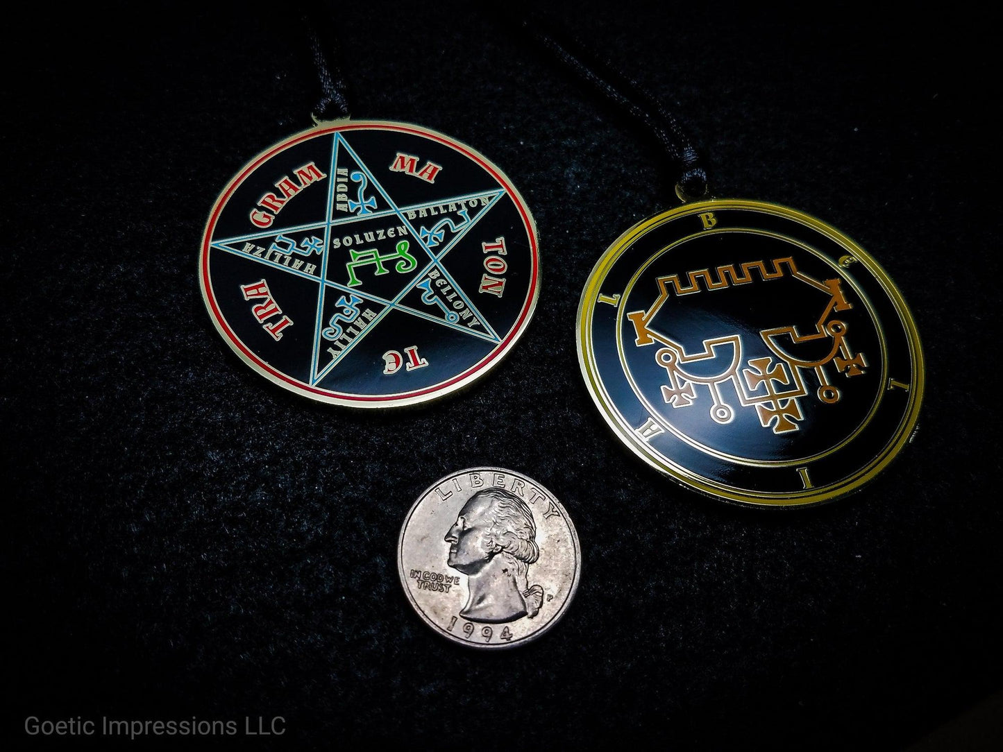 Ars Goetia Seal of Belial sigil talisman with Pentacle of Solomon on reverse side.