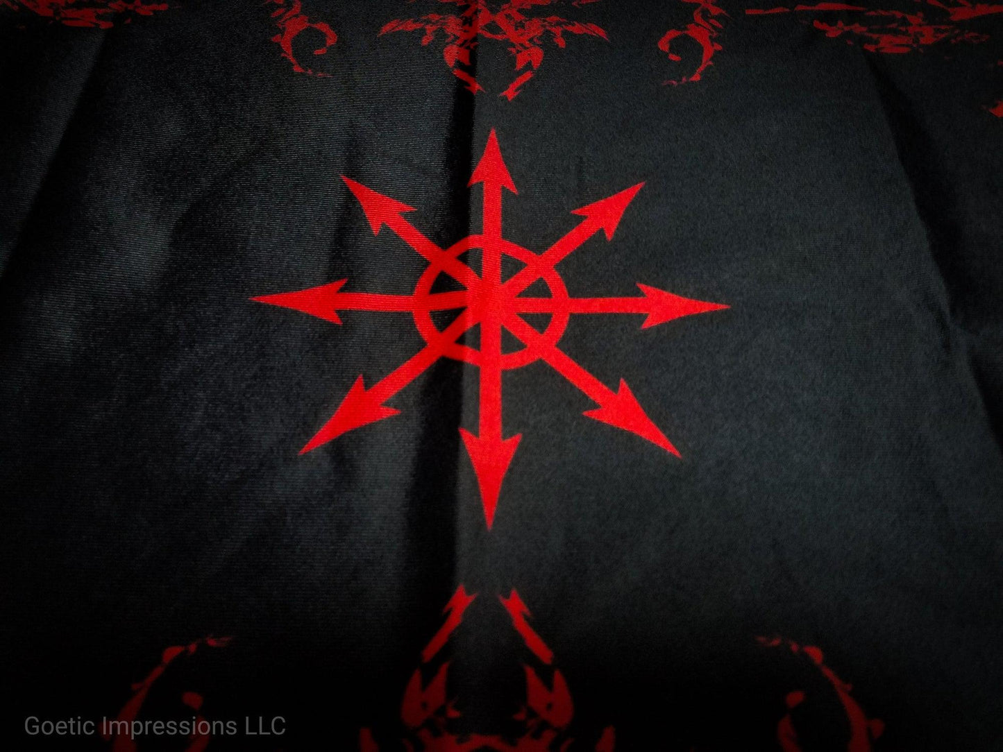 Black and Red Chaos Star Altar cloth