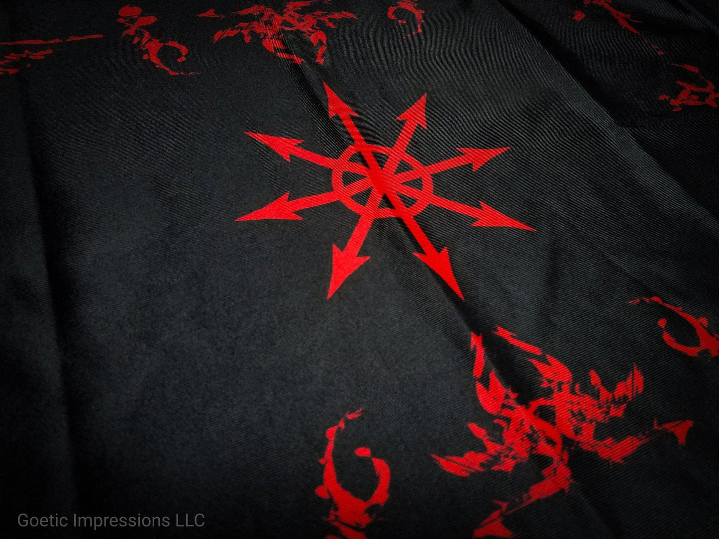 Black and Red Chaos Star Altar cloth