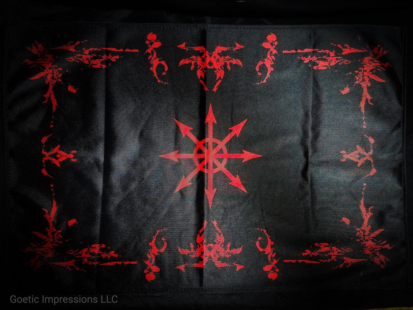 Black and Red Chaos Star Altar cloth