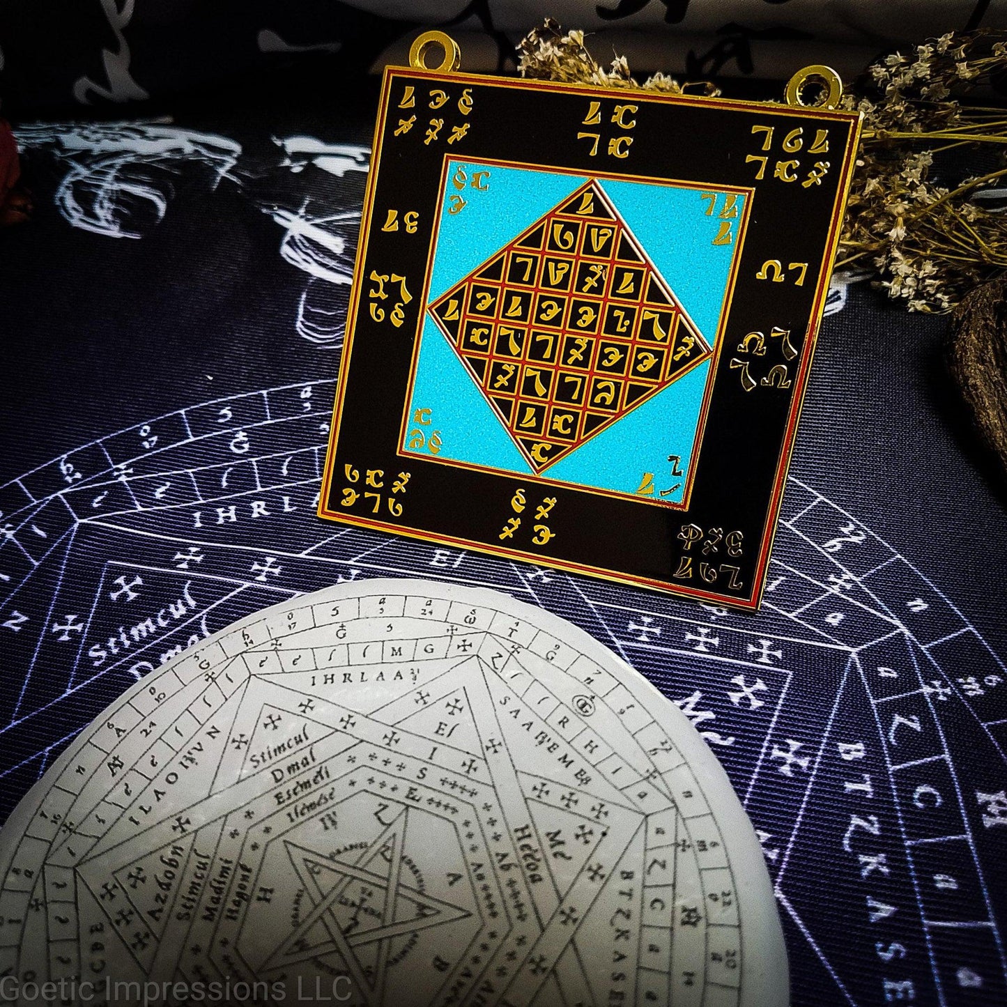 Enochian talisman with sigillum dei aemeth 