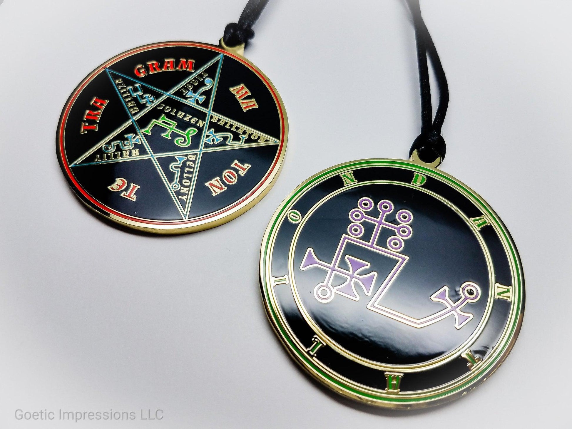 Seal of Dantalion sigil pendant with Pentacle of Solomon on reverse side
