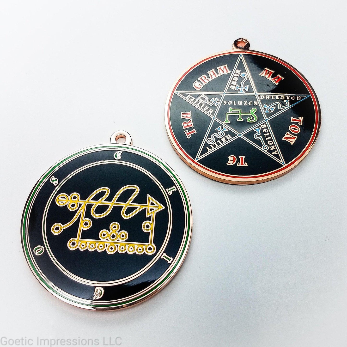 Eligos sigil pendant with pentacle of solomon on reverse side