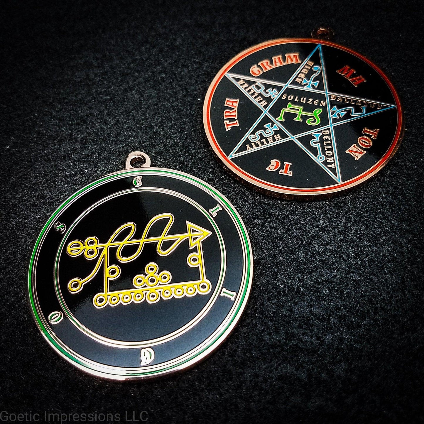 Eligos sigil pendant with pentacle of solomon on reverse side