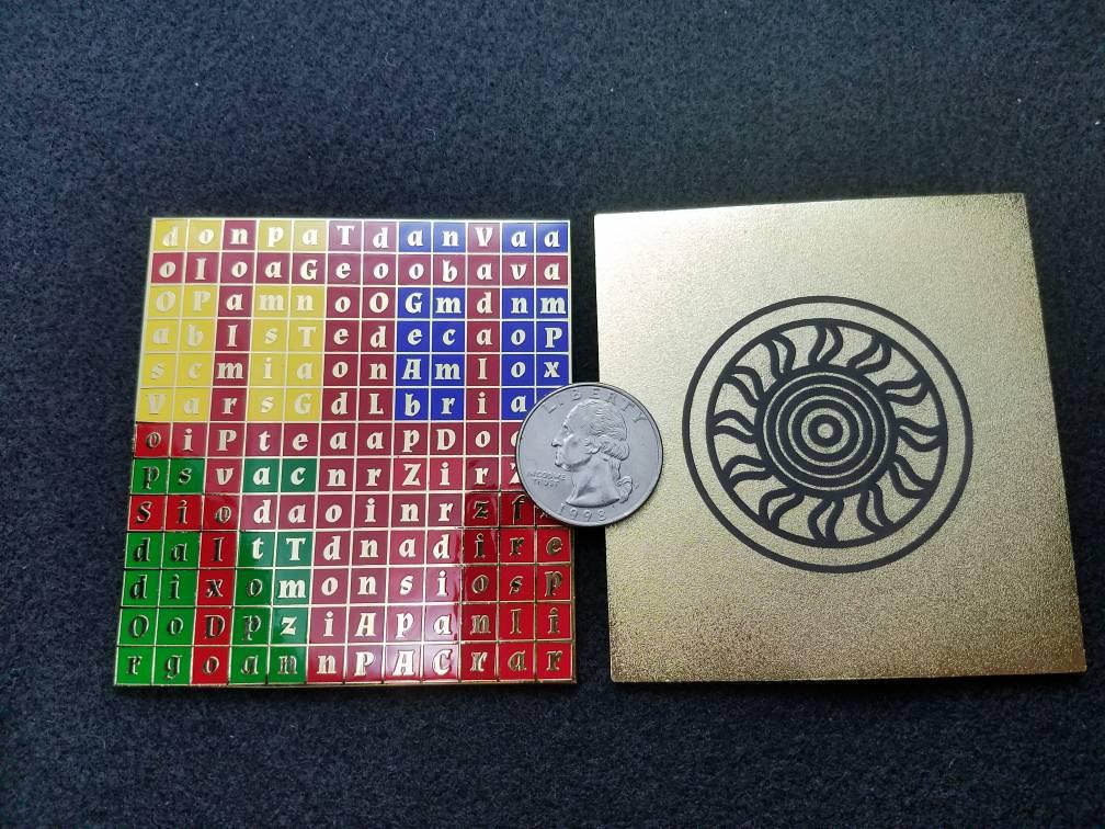 Size camparison of enochian watchtower tablet