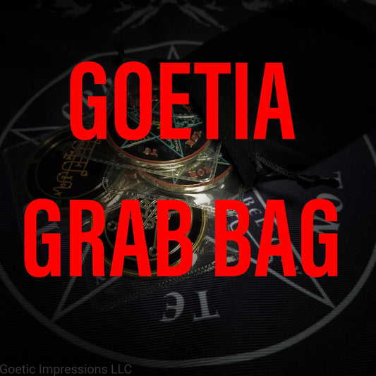 Product image for GOETIA Mystery Grab Bag featuring text over a background suggestive of occult or mystical themes.