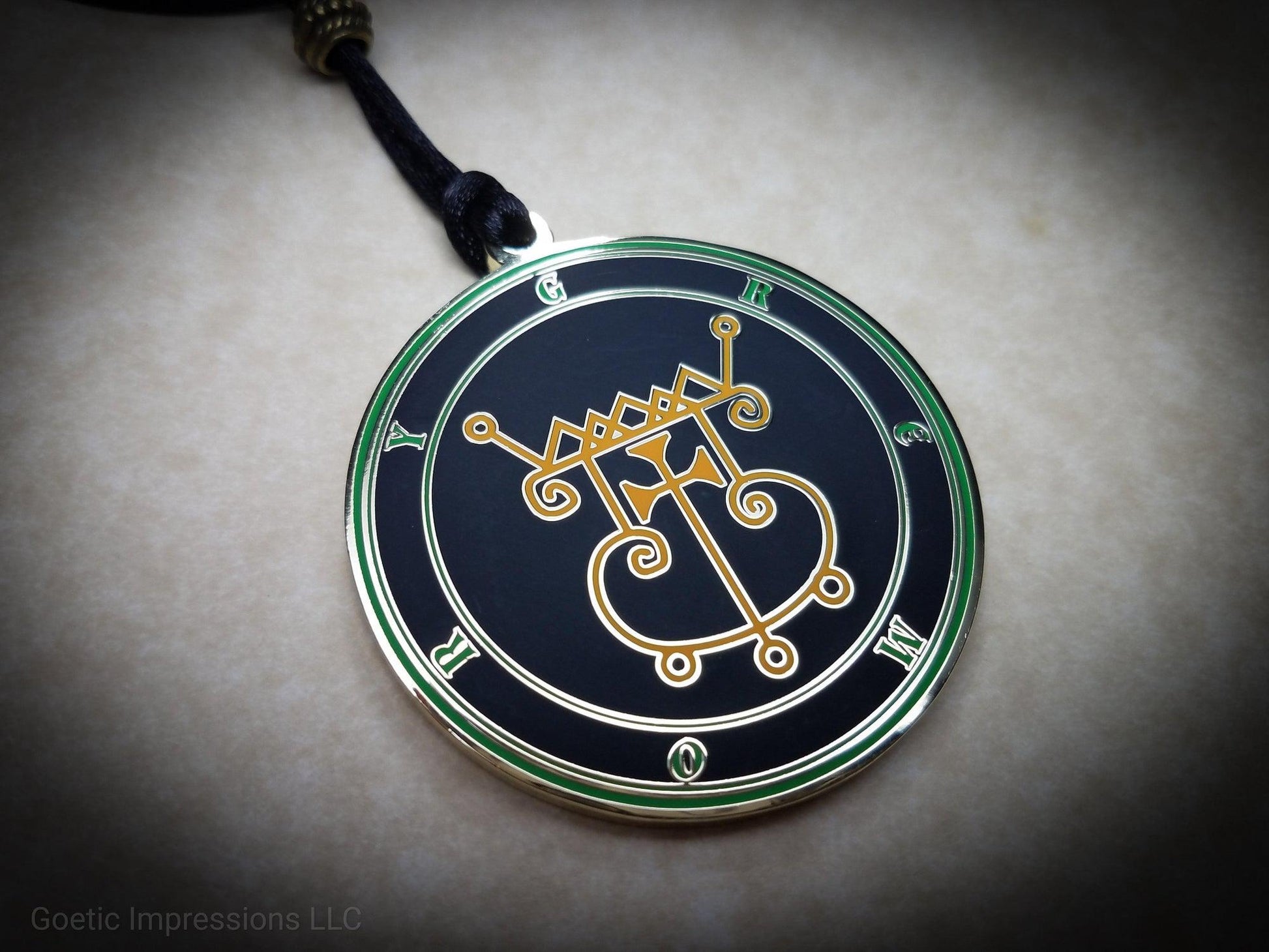 Tetragrammaton Ceremonial Magic Seal of Solomon Ring Brass Jewelry