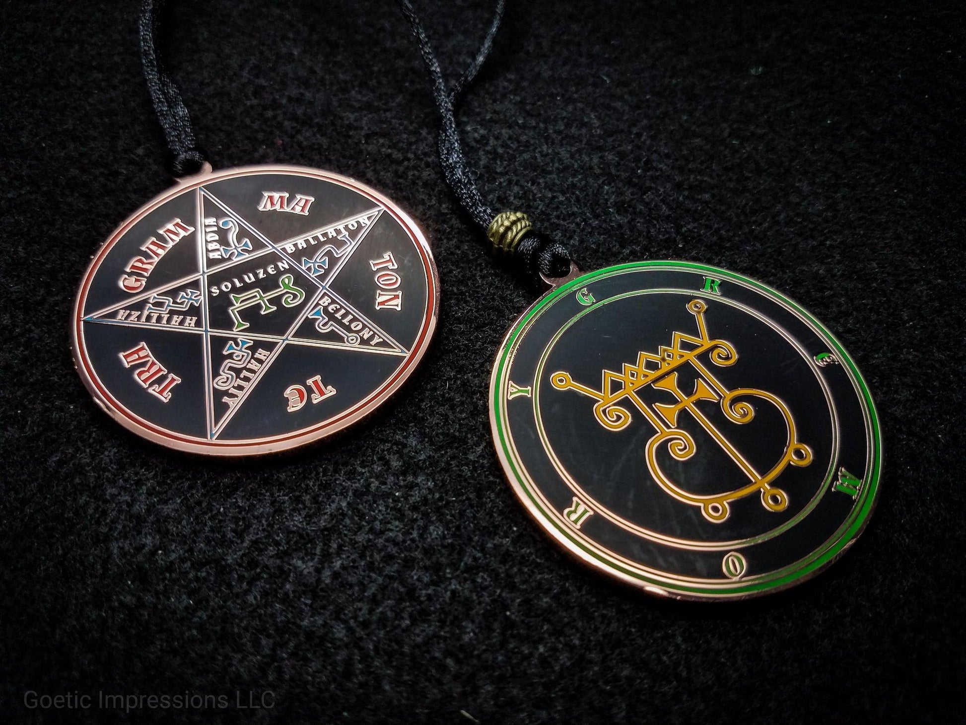 Seal of Gremory sigil pendant with Pentacle of Solomon on reverse side