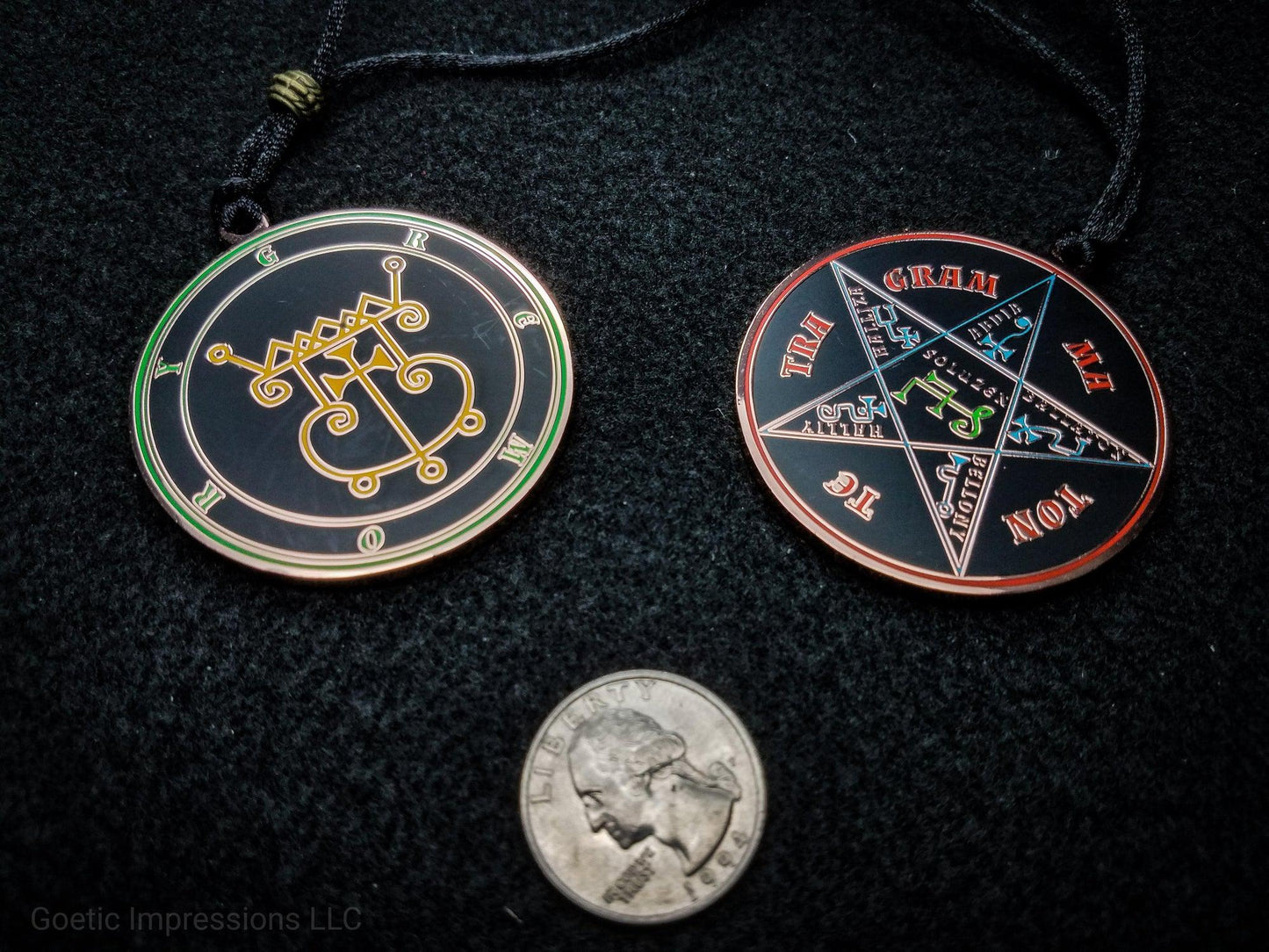 Seal of Gremory sigil pendant with Pentacle of Solomon on reverse side
