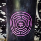 Purple Hekate sigil engraved in a black candle
