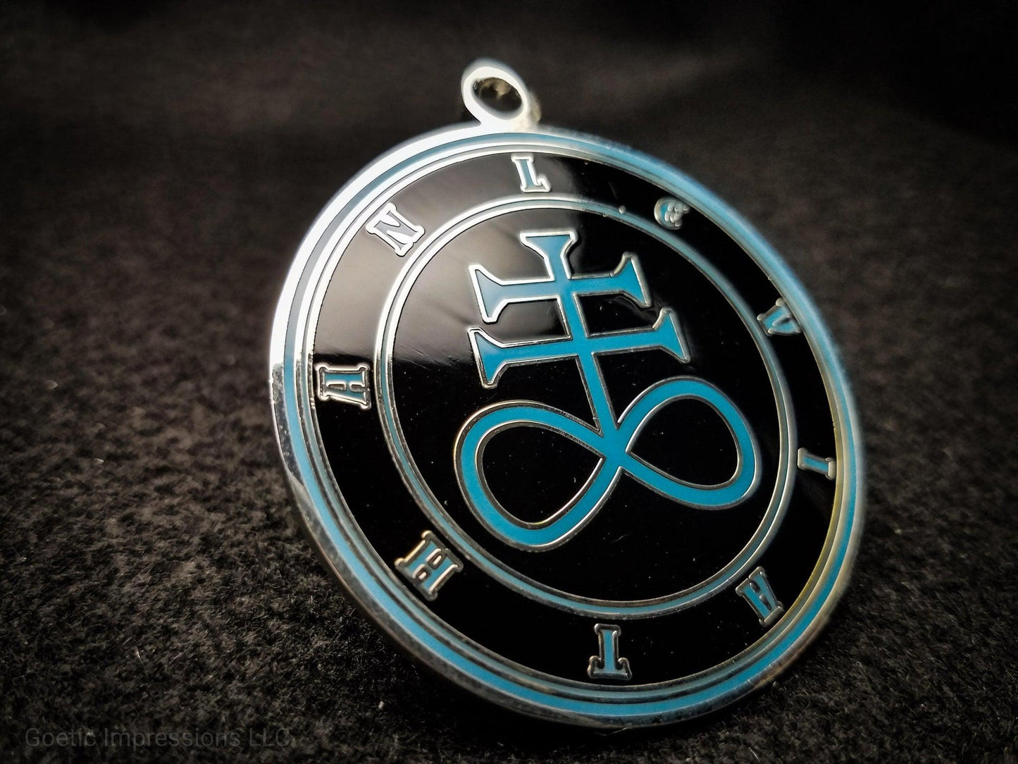 Black and Blue Leviathan sigil pendant