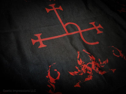 Black and red Lilith Altar cloth