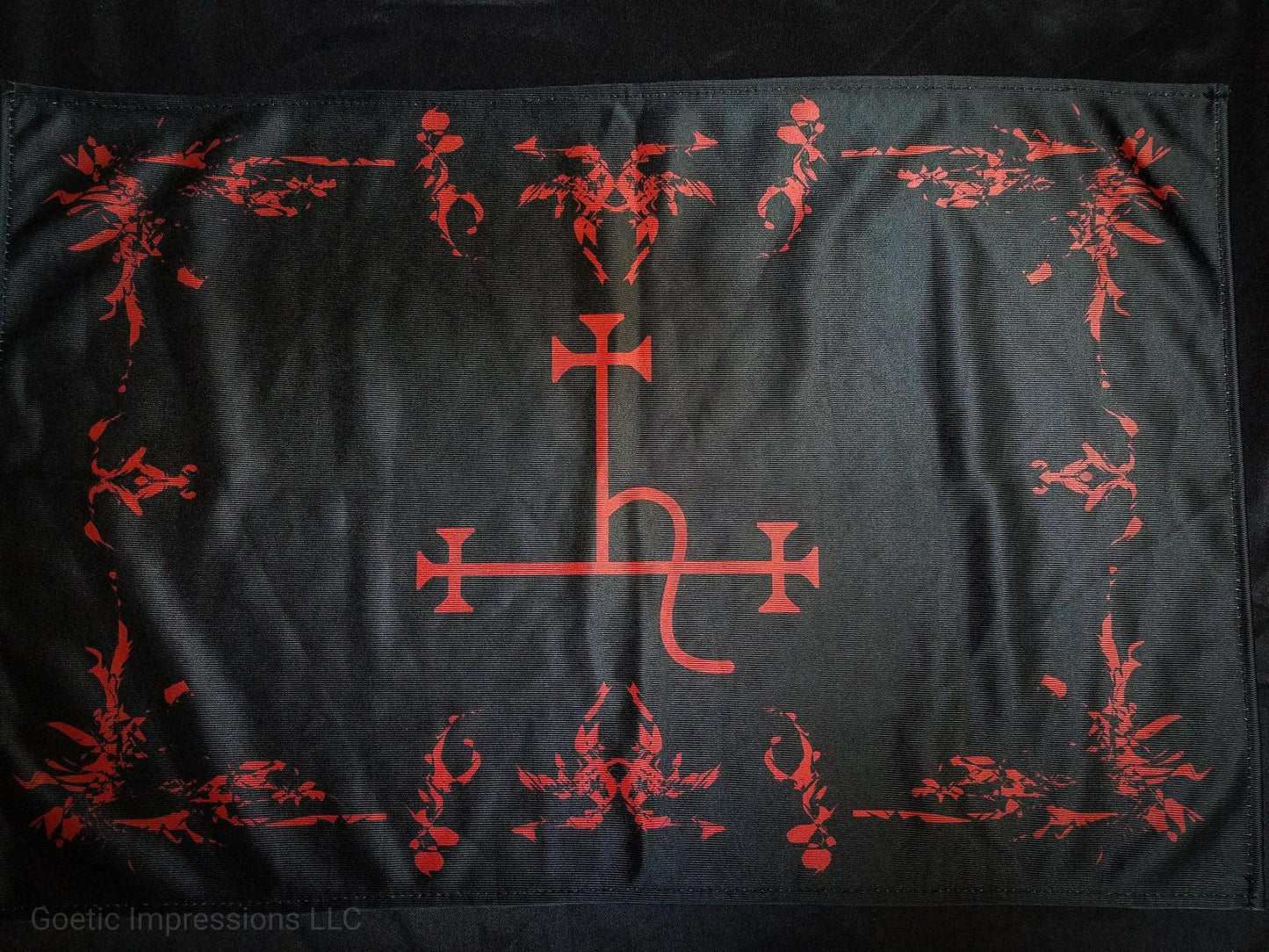 Black and red Lilith Altar cloth