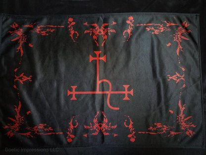 Black and red Lilith Altar cloth