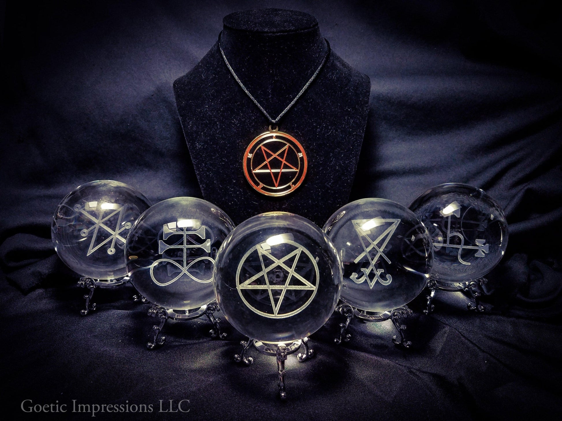 Satanic Sigil Crystal Balls